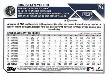 2023 Topps Christian Yelich #192 Milwaukee Brewers
