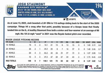 2023 Topps Josh Staumont #194 Kansas City Royals
