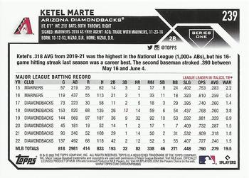 2023 Topps Ketel Marte #239 Arizona Diamondbacks
