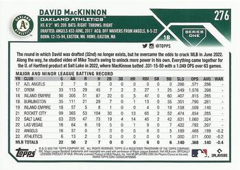 2023 Topps David MacKinnon Rookie #276 Oakland Athletics