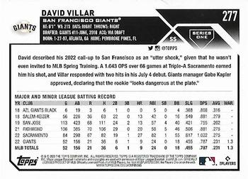 2023 Topps David Villar Rookie #277 San Francisco Giants