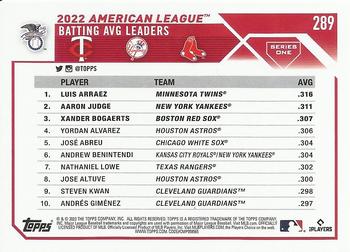 2023 Topps Luis Arraez / Aaron Judge / Xander Bogaerts League Leaders #289