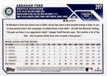 2023 Topps Abraham Toro #297 Seattle Mariners
