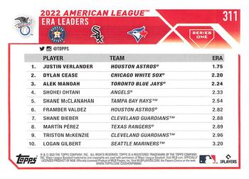 2023 Topps Alek Manoah / Justin Verlander / Dylan Cease League Leaders #311