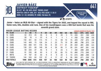 2023 Topps Javier Baez #641 Detroit Tigers