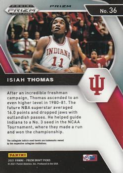 2021 Panini Prizm Isiah Thomas Silver Prizms #36 Indiana Hoosiers