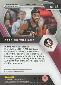 2021 Panini Prizm Patrick Williams Silver Prizms #47 Florida State Seminoles