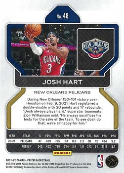 2021-22 Panini Prizm Ruby Wave Josh Hart #48 New Orleans Pelicans