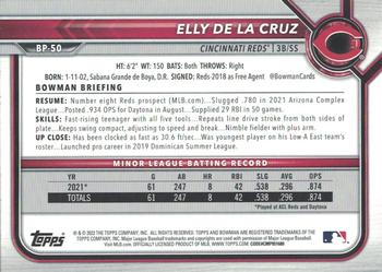 2022 Bowman Elly De La Cruz BP-50 1st Paper Prospect