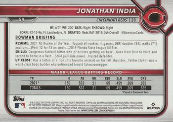 2022 Bowman Chrome Jonathan India #54 Cincinnati Reds