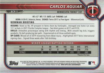 2022 Bowman Chrome Mojo Carlos Aguiar 1st Bowman Prospect #BCP-1 Minnesota Twins