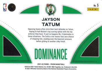 2021-22 Panini Prizm Dominance Jayson Tatum #5 Boston Celtics