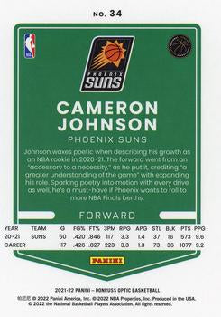 2021-22 Panini Donruss Optic Cameron Johnson #34 Phoenix Suns