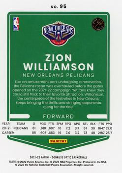 2021-22 Panini Donruss Optic Zion Williamson #95 New Orleans Pelicans