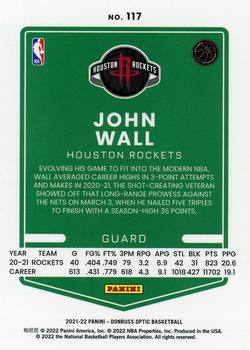 2021-22 Panini Donruss Optic John Wall #117 Houston Rockets