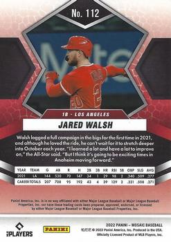 2022 Panini Mosaic Jared Walsh Base Silver Prizm #112 Los Angeles Angels