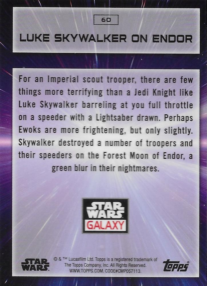 2022 Topps Chrome Star Wars Galaxy #60 - Luke Skywalker on Endor