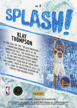 2021-22 Panini Donruss Splash Klay Thompson #2 Golden State Warriors