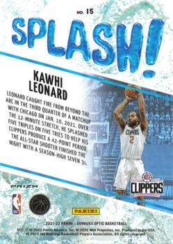 2021-22 Panini Donruss Splash Holo Kawhi Leonard #15 Los Angeles Clippers