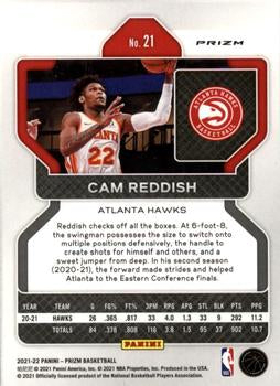 2021-22 Panini Silver Prizm Cam Reddish 21 Atlanta Hawks