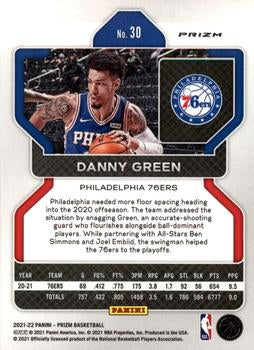 2021-22 Panini Silver Wave Prizm Danny Green 30 Philadelphia 76ers