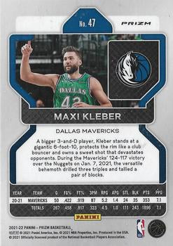 2021-22 Panini Silver Wave Prizm Maxi Kleber 47 Dallas Mavericks