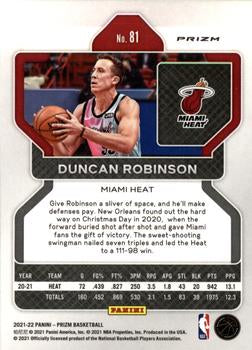 2021-22 Panini Silver Wave Prizm Duncan Robinson 81 Miami Heat