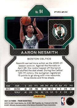 2021-22 Panini Silver Wave Prizm Aaron Nesmith 94 Boston Celtics