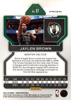 2021-22 Panini Silver Prizm Jaylen Brown #97 Boston Celtics
