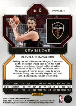 2021-22 Panini Silver Prizm Kevin Love 115 Cleveland Cavaliers