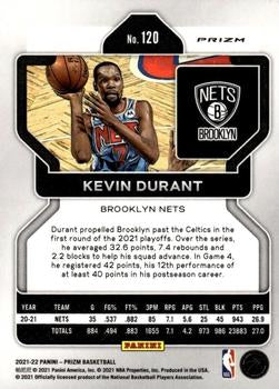 2021-22 Panini Silver Prizm Kevin Durant 120 Brooklyn Nets