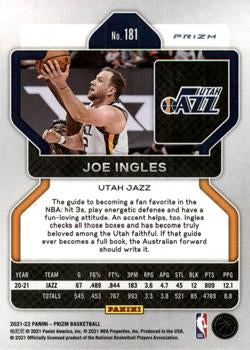 2021-22 Panini Silver Prizm Joe Ingles 181 Utah Jazz