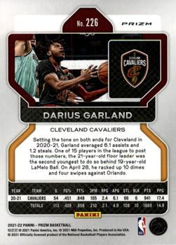 2021-22 Panini Silver Prizm Darius Garland 226 Cleveland Cavaliers