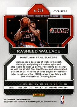 2021-22 Panini Silver Prizm Rasheed Wallace 258 Portland Trail Blazers
