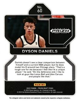 2022 Panini Prizm Draft Pick Dyson Daniels Rookie #60 NBA G League