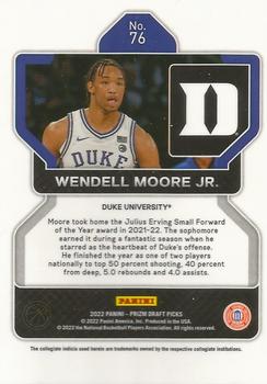 2022 Panini Prizm Draft Pick Wendell Moore Jr. Rookie #76 Duke Blue Devils