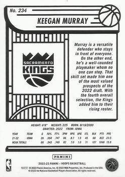 2022-23 Panini Hoops Keegan Murray Rookie RC #234 Sacramento Kings