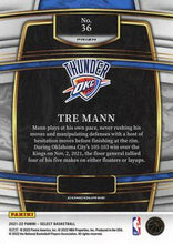 将图片加载到图库查看器,2021-22 Panini Select Tre Mann Rookies Blue Prizm 36 Oklahoma City Thunder