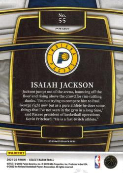 2021-22 Panini Select Isaiah Jackson Rookies Blue Prizm 55 Indiana Pacers