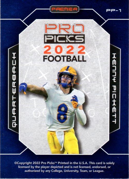 2022 Pro Pick Premium #PP-1 Kenny Pickett - Pittsburgh Panthers