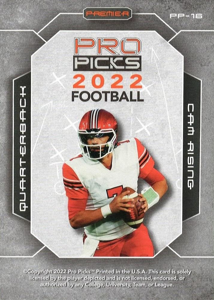 2022 Pro Pick Premium #PP-16 - Cam Rising - Utah Utes