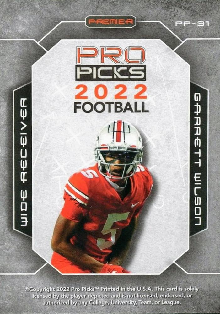 2022 Pro Pick Premium #PP-31 - Garrett Wilson - Ohio State Buckeyes