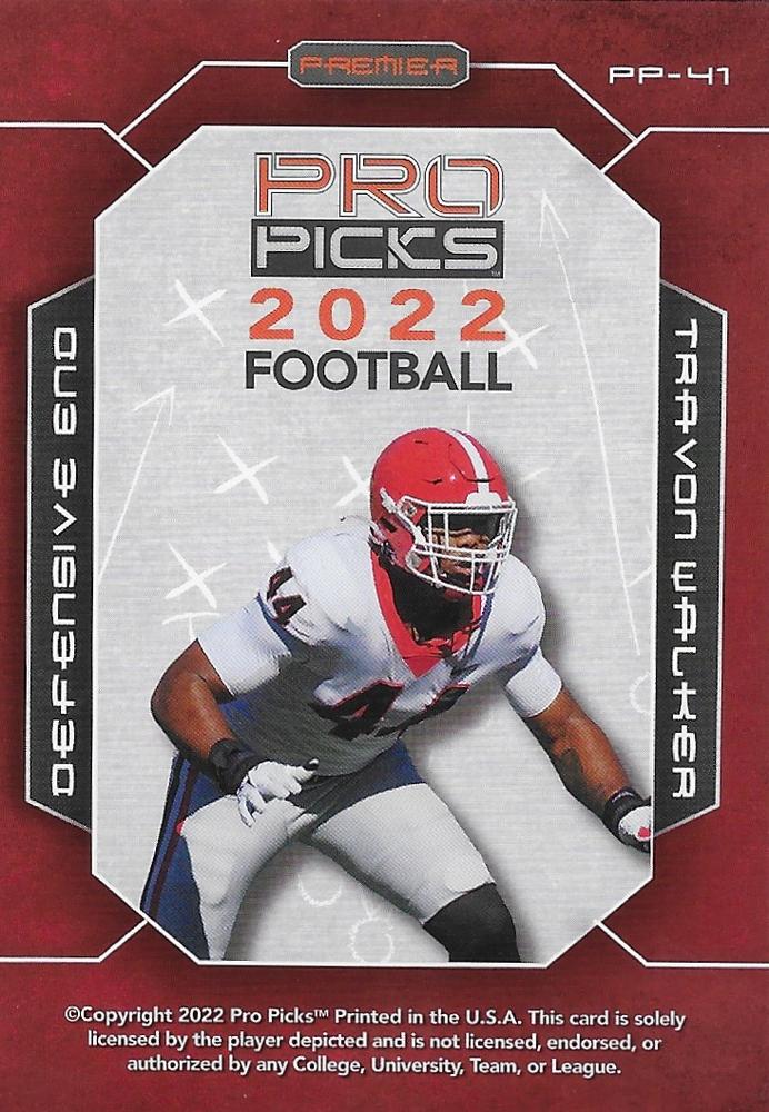 2022 Pro Pick Premium #PP-41 - Travon Walker - Georgia Bulldogs