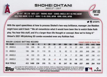 2022 Topps Holiday Shohei Ohtani Image Variation SP Santa Angels HW100