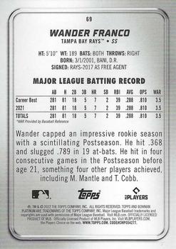 2022 Bowman Platinum Wander Franco Rookie #69 Tampa Bay Rays