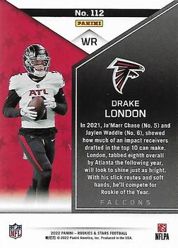 2022 Rookies and Stars Drake London Orange RC 5/175 #112 Jersey Number