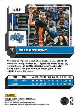 2022-23 Panini Donruss Cole Anthony #82 Orlando Magic