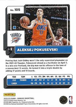 2022-23 Panini Donruss Aleksej Pokusevski #105 Oklahoma City Thunder