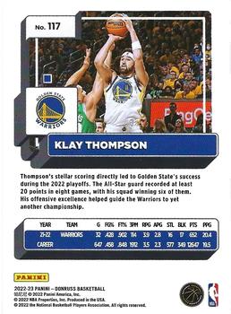 2022-23 Panini Donruss Klay Thompson #117 Golden State Warriors