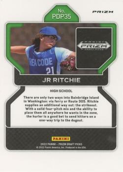 2022 Panini Prizm Draft Pick JR Ritchie Neon Pink Velocity Prizms #35 High School